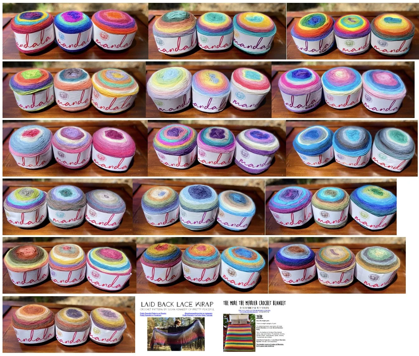 Mega Mandala kit! 48 cakes and 4 printed crochet patterns — Pretty